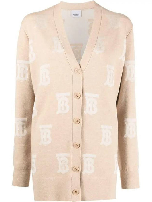 Monogram Oversized Wool Silk Cardigan - BURBERRY - BALAAN 2