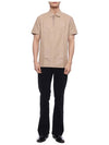 Monogram Motif Cotton Pique Polo Shirt Beige - BURBERRY - BALAAN 4