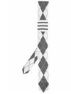 Argyle Pattern 4 Bar Silk Tie Light Grey - THOM BROWNE - BALAAN 2