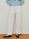 Aude Turn Up Cuff Straight Pants Ivory - LESEIZIEME - BALAAN 5