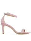 Ballet NUNAKED Curve 85 Suede Sandals Heel SE134 SUE - STUART WEITZMAN - BALAAN 4