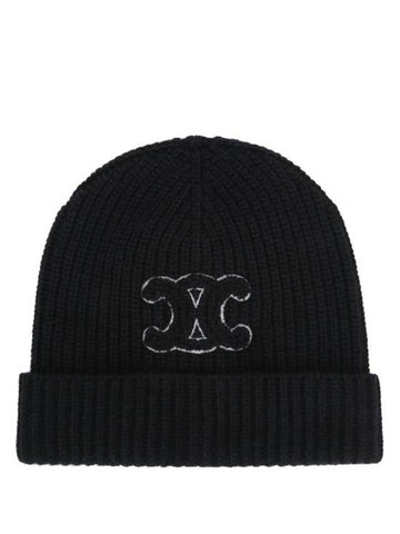 Triomphe Logo Beanie Black - CELINE - BALAAN 1