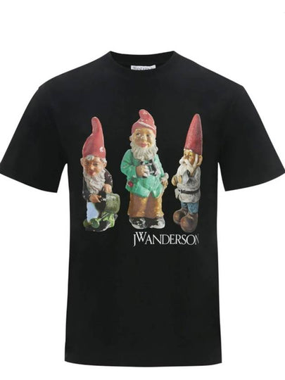 Gnome Trio Print Short Sleeve T Shirt Black - JW ANDERSON - BALAAN 2