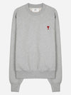 Cotton Heart Logo Sweatshirt Grey - AMI - BALAAN 2