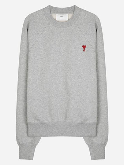 Cotton Heart Logo Sweatshirt Grey - AMI - BALAAN 2