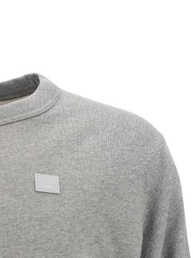 Logo Patch Regular Fit Crew Neck Sweatshirt Light Grey - ACNE STUDIOS - BALAAN 5