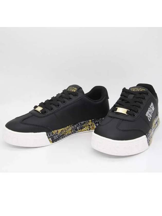 Logo Couture Court 88 Low Top Sneakers Black - VERSACE - BALAAN 3