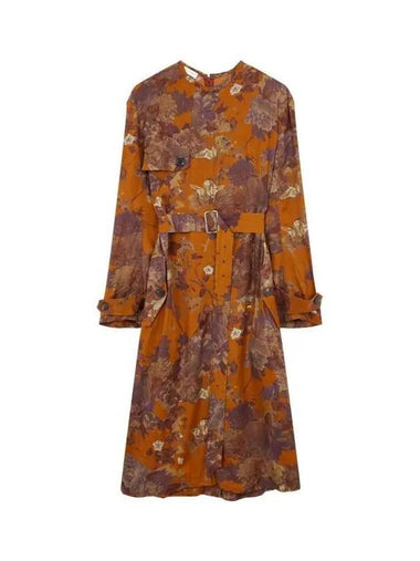 Women s Belted Flower Rayon Dress Dark Orange - DRIES VAN NOTEN - BALAAN 1