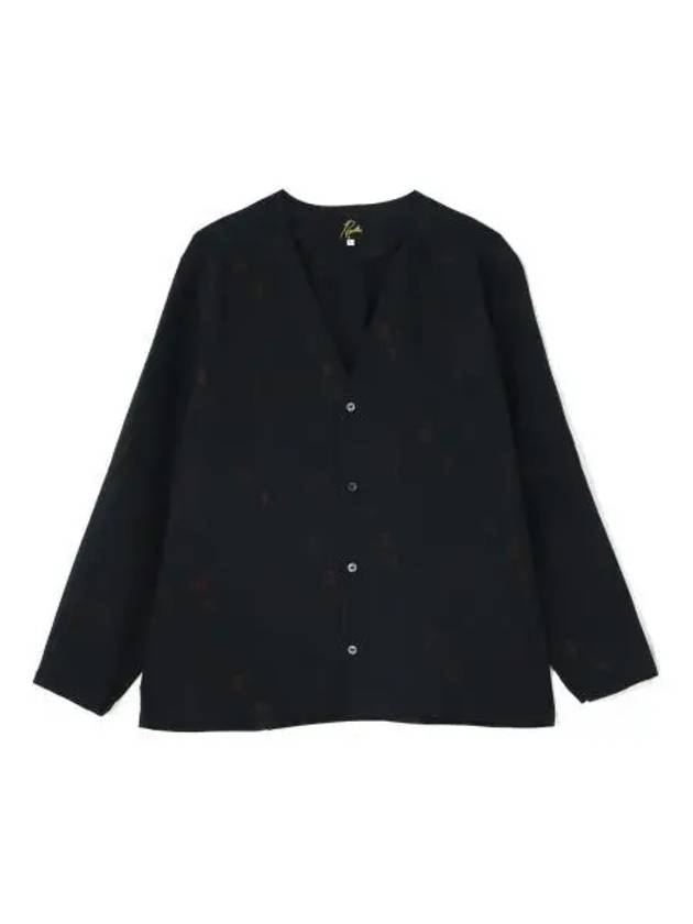 V Neck Long Sleeve Shirt Black - NEEDLES - BALAAN 2