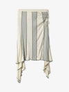 Stripe Print Drape Asymmetric H-Line Skirt Ivory Grey - DIESEL - BALAAN 2