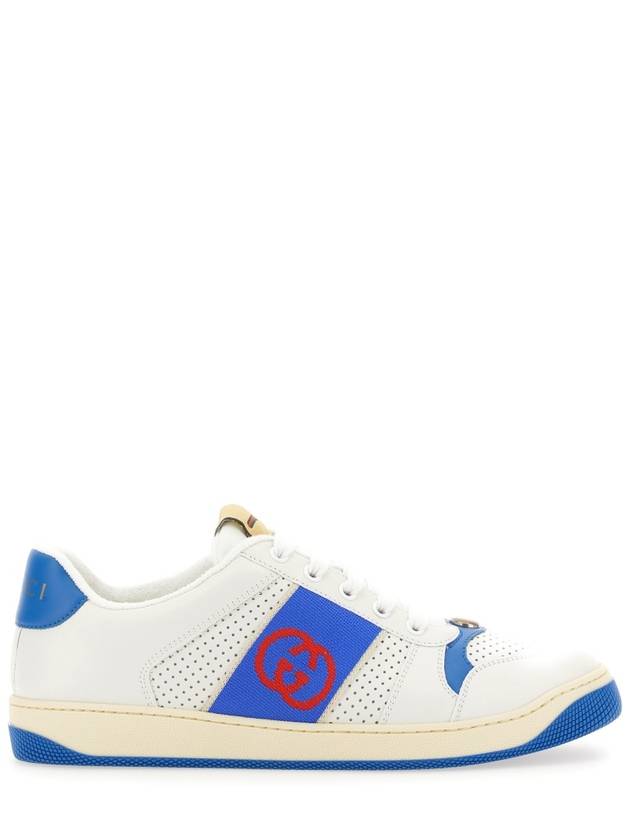 Screener Interlocking G Low Top Sneakers Blue White - GUCCI - BALAAN 3