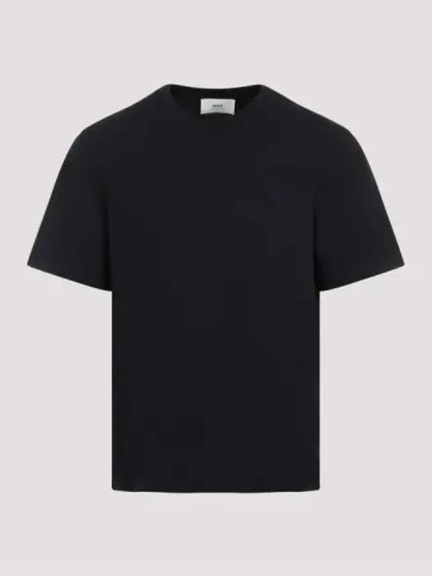 Small Heart Logo Short Sleeve T-Shirt Black - AMI - BALAAN 2