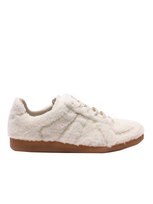 Replica Shearling Low Top Sneakers Ivory - MAISON MARGIELA - BALAAN.