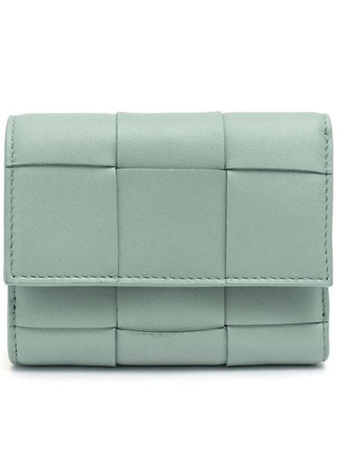 Intrecciato Tri-Fold Zip Half Wallet New Sage - BOTTEGA VENETA - BALAAN 1