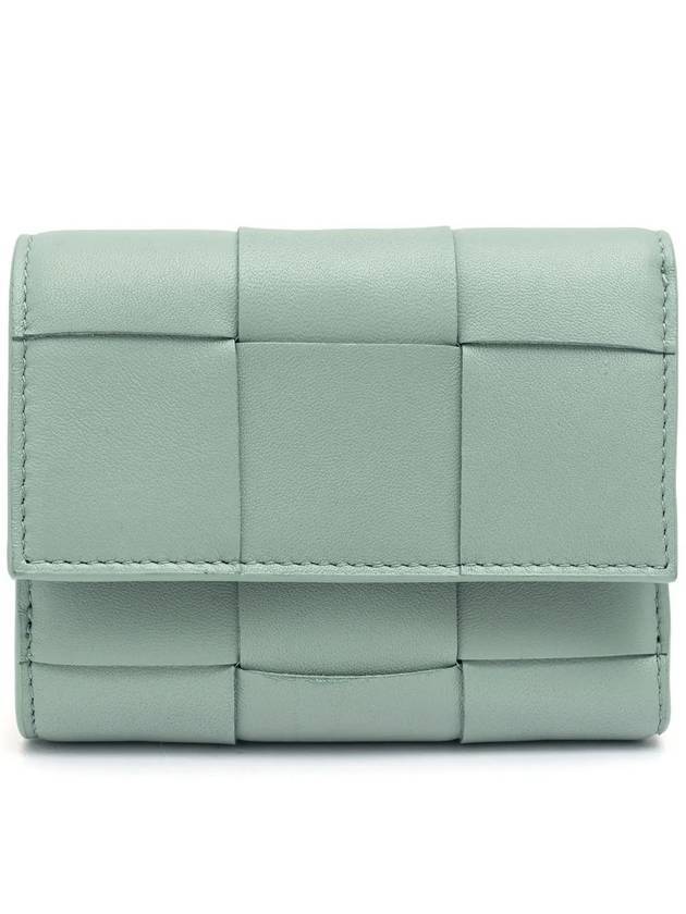 Intrecciato Tri-Fold Zip Half Wallet New Sage - BOTTEGA VENETA - BALAAN 1