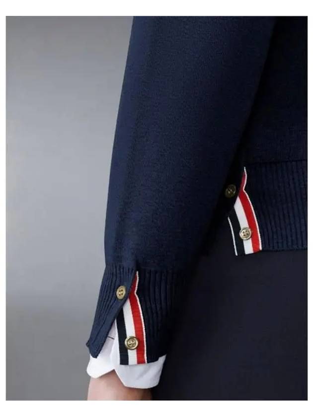 Men's Milan Stitch Armband Crew Neck Knit Top Navy - THOM BROWNE - BALAAN 5