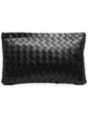 Intrecciato Medium Clutch Bag Black - BOTTEGA VENETA - BALAAN 3