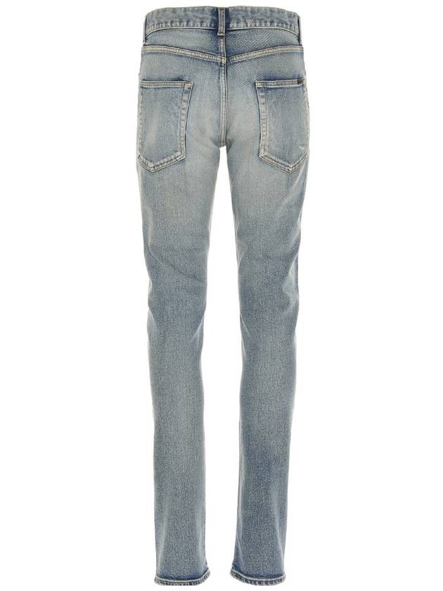 Men's Santa Monica Denim Skinny Jeans Blue - SAINT LAURENT - BALAAN 4