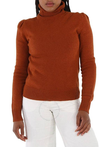 Chloe Ladies Cognac Brown Turtleneck Cashmere Sweater, Size Medium - CHLOE - BALAAN 1