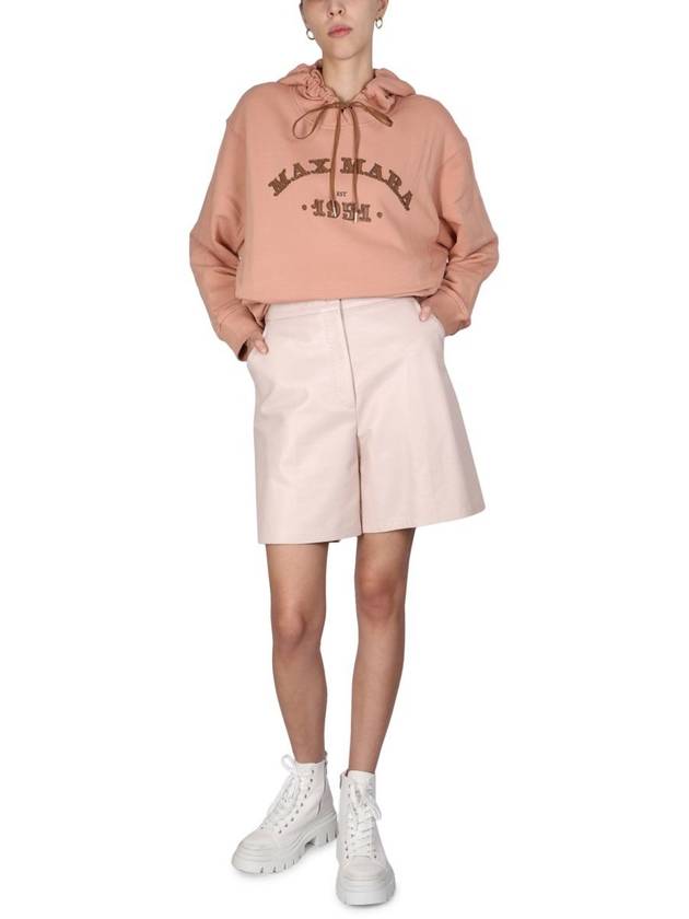 Adito Logo Cotton Hoodie Pink - MAX MARA - BALAAN 3