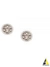 Miller Crystal Stud Earrings Silver - TORY BURCH - BALAAN 2