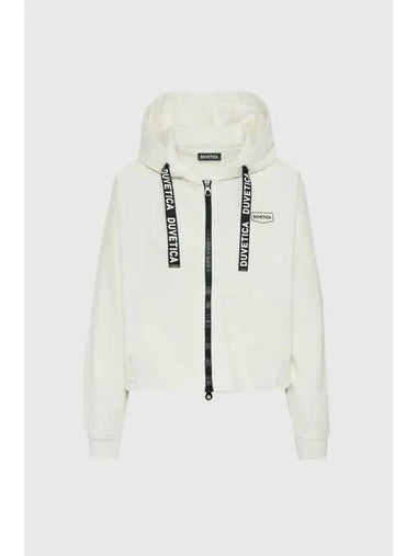 Lierna White Women s Hooded Zip up - DUVETICA - BALAAN 1