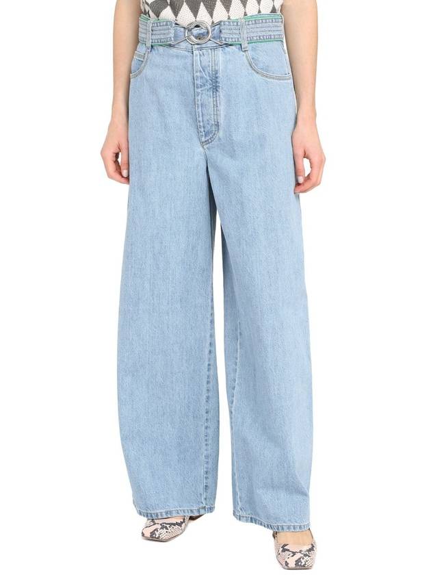 Bleached Denim Wide Jeans - BOTTEGA VENETA - BALAAN 4