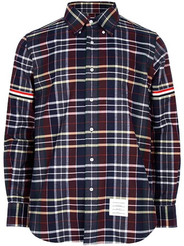 Tartan Check Flannel Shirt MWL301OF0659 - THOM BROWNE - BALAAN 2