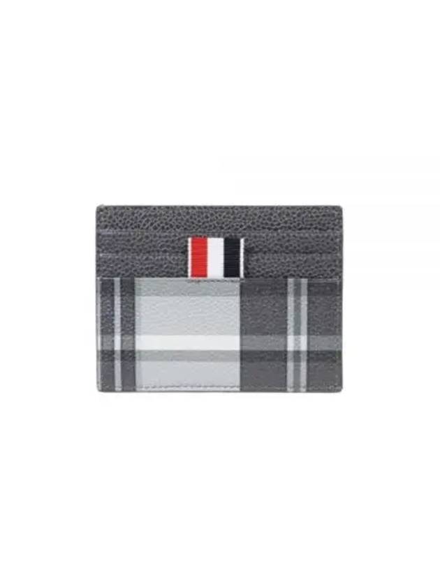 4-Bar Madras Pebble Grain Leather Card Wallet - THOM BROWNE - BALAAN 2