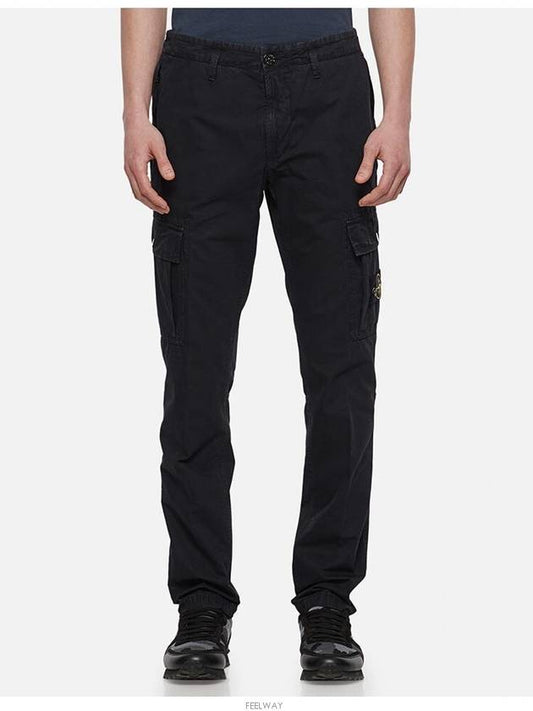 Men's Wappen Patch Slim Cargo Straight Pants Navy - STONE ISLAND - BALAAN 2