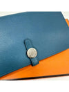 Dogon Recto long wallet indigo blue silver cabinet - HERMES - BALAAN 3