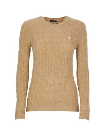 Embroidered Logo Pony Cable Knit Top Beige - POLO RALPH LAUREN - BALAAN 2