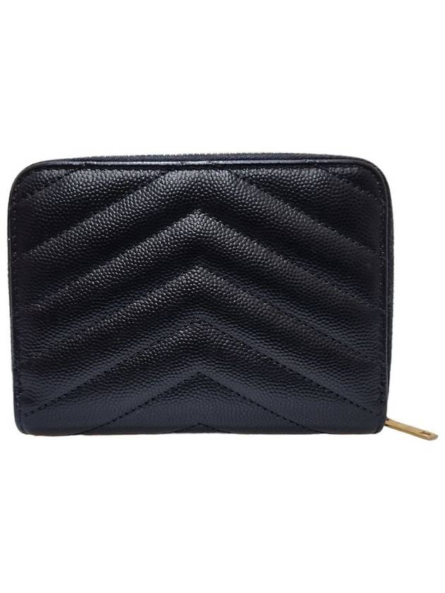 Women s 403723 Monogram Black Leather Compact Zipper Around Half Wallet - SAINT LAURENT - BALAAN 2