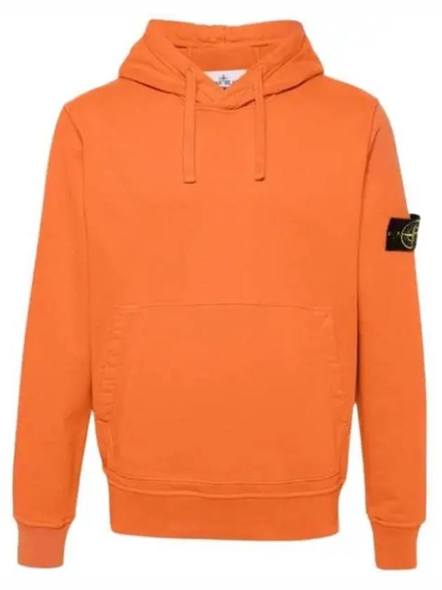 Logo Patch Drawstring Hoodie Orange - STONE ISLAND - BALAAN 2