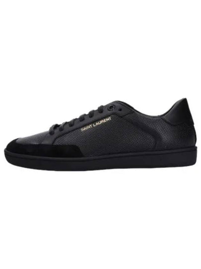 Court Classic Perforated Leather Low Top Sneakers Black - SAINT LAURENT - BALAAN 2