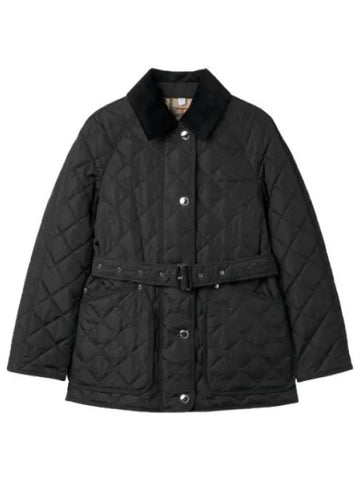 Quilted nylon semi regular fit jacket black jumper - BURBERRY - BALAAN 1