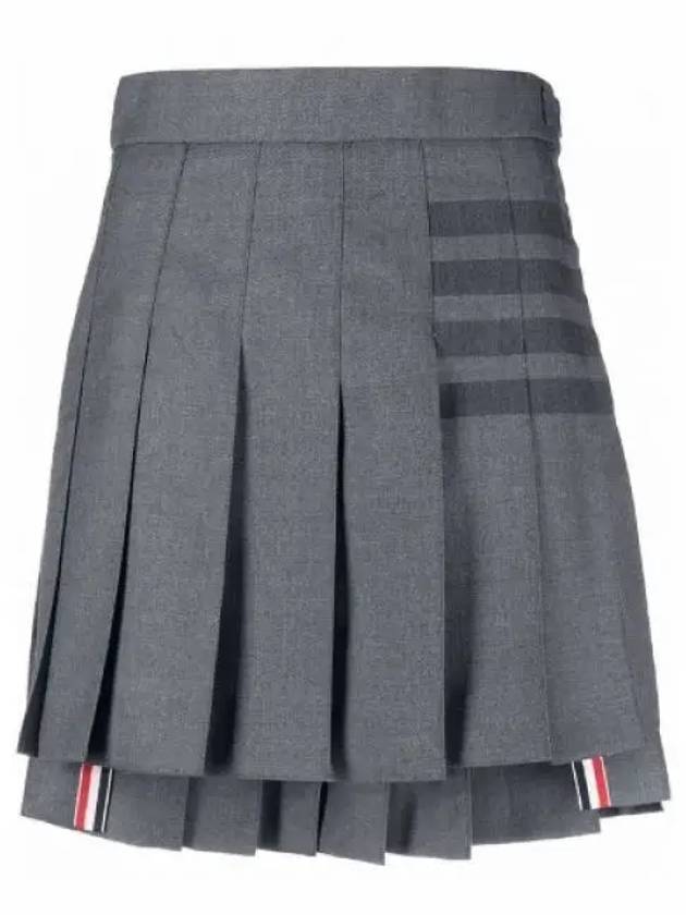 Women's 4 Bar Stripe Pleats Skirt Grey - THOM BROWNE - BALAAN 2