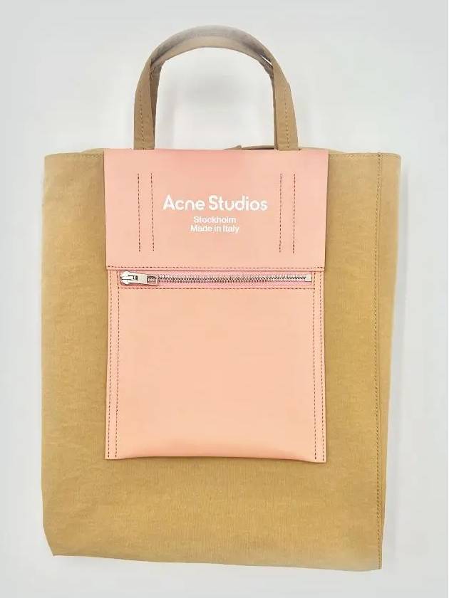 Logo Canvas Baker Out Medium Tote Bag Pink Beige - ACNE STUDIOS - BALAAN 4