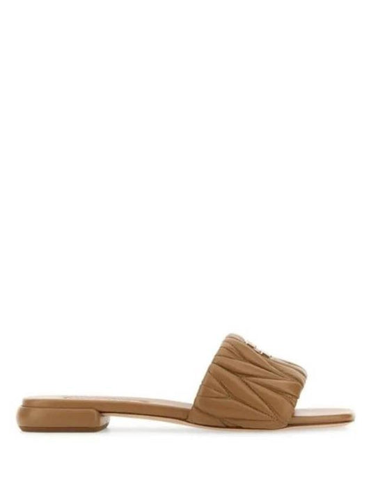 Matelasse Nappa Leather Slippers Caramel - MIU MIU - BALAAN 2