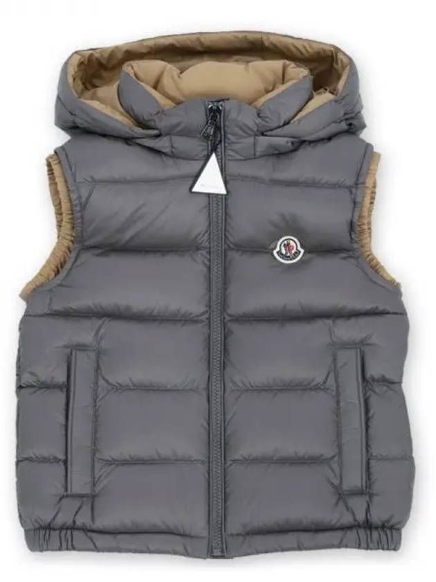 Kids ZIBIAH logo patch down padded vest gray 1A00032 595FE 907 270320 1101576 - MONCLER - BALAAN 1