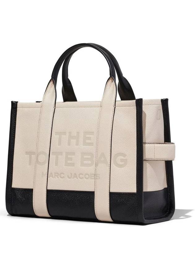 Logo Medium Leather Tote Bag Cream - MARC JACOBS - BALAAN 3