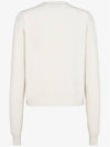 Logo Cashmere Blend Knit Top White - FENDI - BALAAN 4