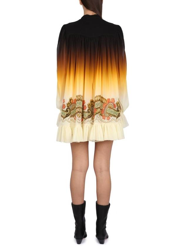 gradient silk short dress brown cream - ETRO - BALAAN 4