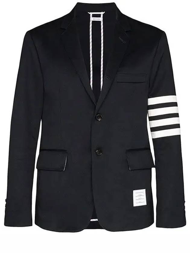 4 Bar Armband Cotton Blazer Jacket Navy - THOM BROWNE - BALAAN 2