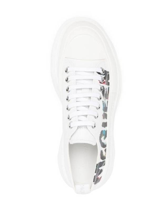 Tread Slick Logo Graffiti Low Top Sneakers White - ALEXANDER MCQUEEN - BALAAN 3