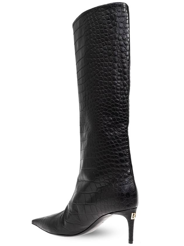 Dolce & Gabbana Leather Heeled Boots, Women's, Black - DOLCE&GABBANA - BALAAN 5