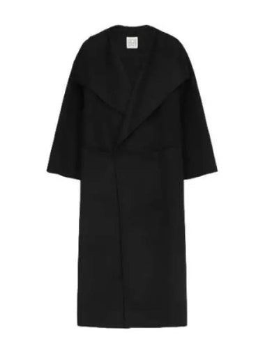 Signature Wool Cashmere Coat Black - TOTEME - BALAAN 1