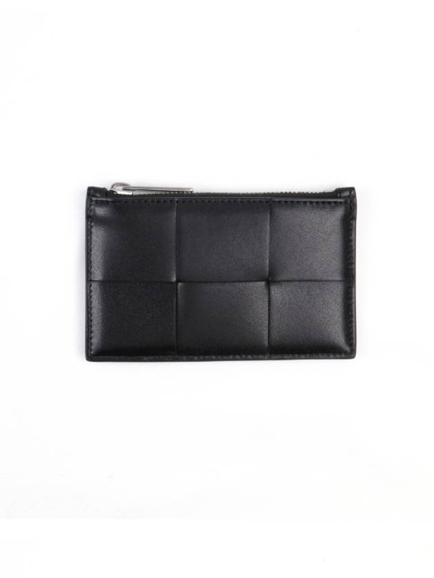 Maxi Intrecciato Zipper Coin Purse Black - BOTTEGA VENETA - BALAAN 3