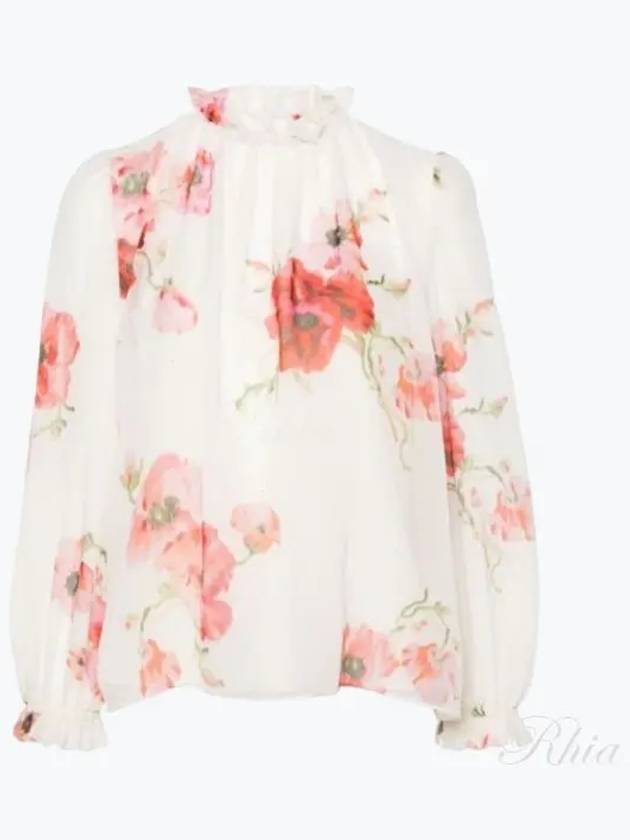 Blouse Shirt 1135TSS246 CREAM RED FLORAL - ZIMMERMANN - BALAAN 2