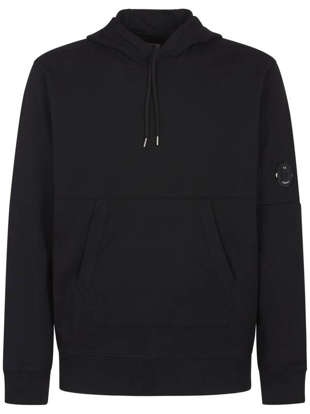 Diagonal Raised Fleece Lens Hoodie Black - CP COMPANY - BALAAN 2